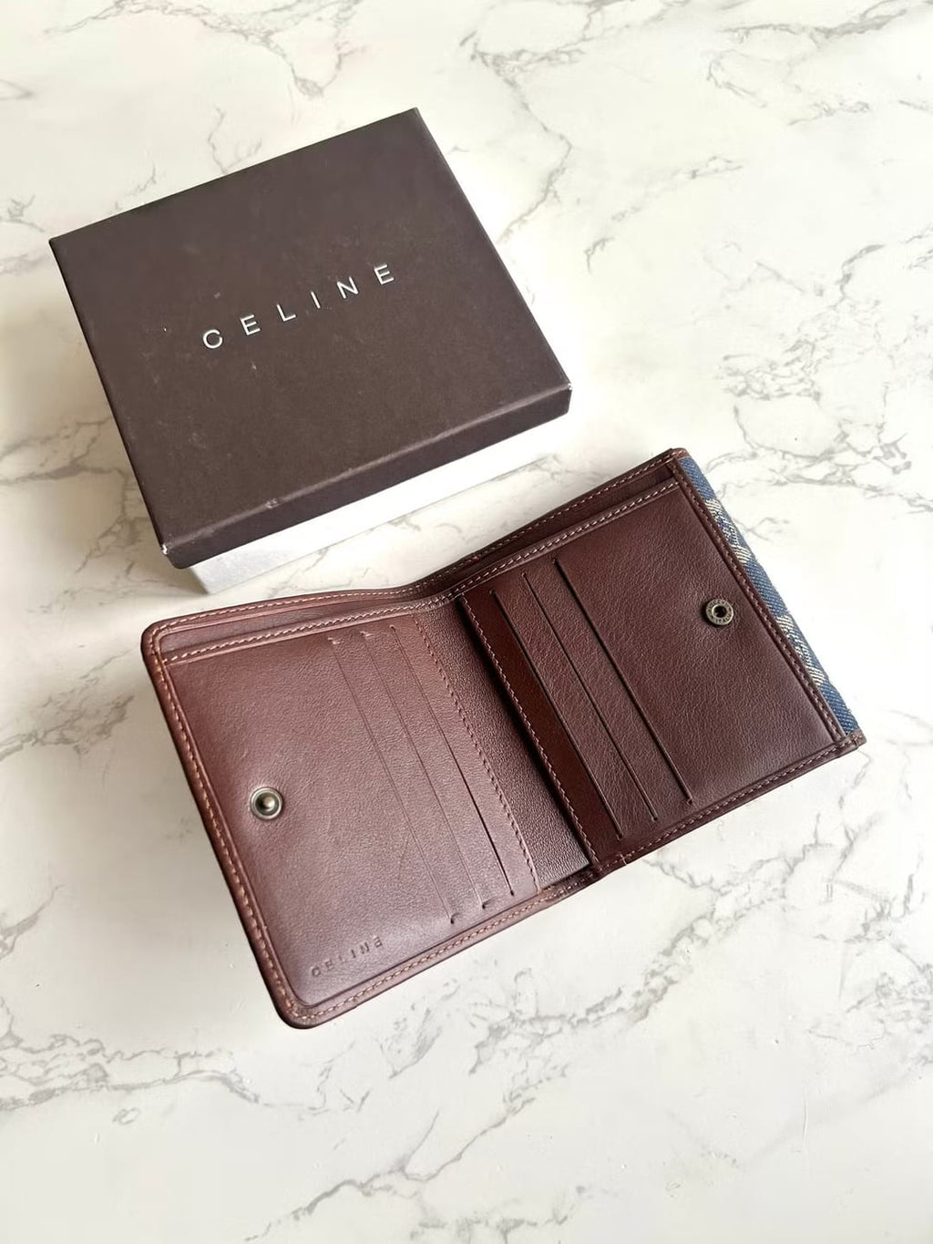 Celine Denim Triomphe Bi-Fold Wallet
