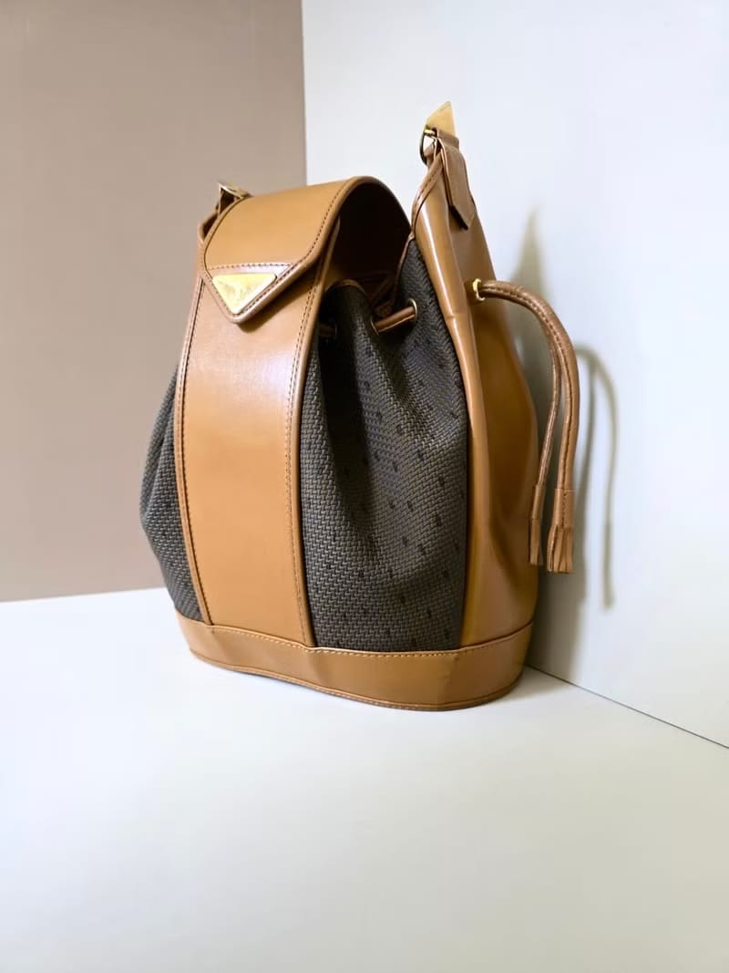 Yves Saint Laurent 編織拼皮革水桶包/側背包/單肩包