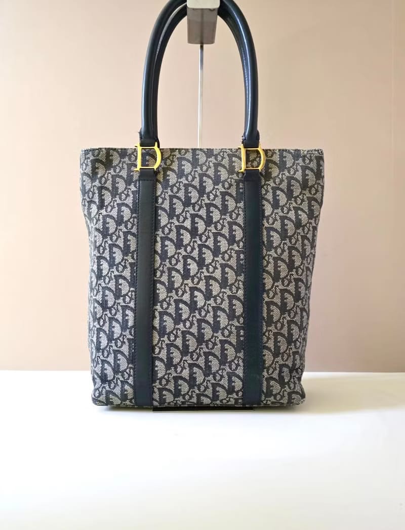 Dior Blue Gray Oblique Tote Bag/Shoulder Bag/Crossbody Bag