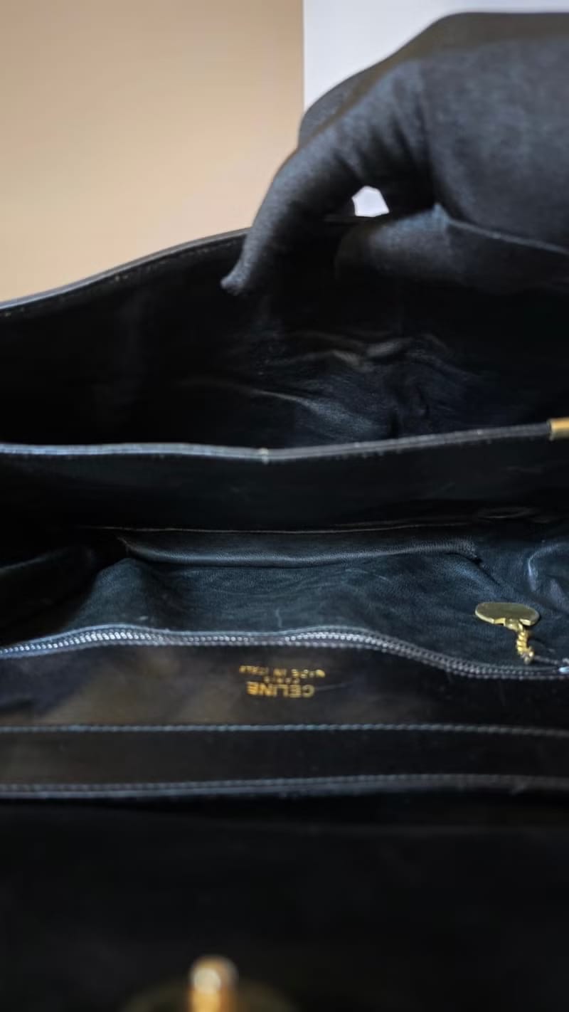 Celine Black and Gold Shoulder Bag/Crossbody Bag