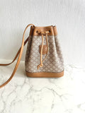 Celine Beige Macadam Vintage Mini Bucket Bag/Crossbody Bag