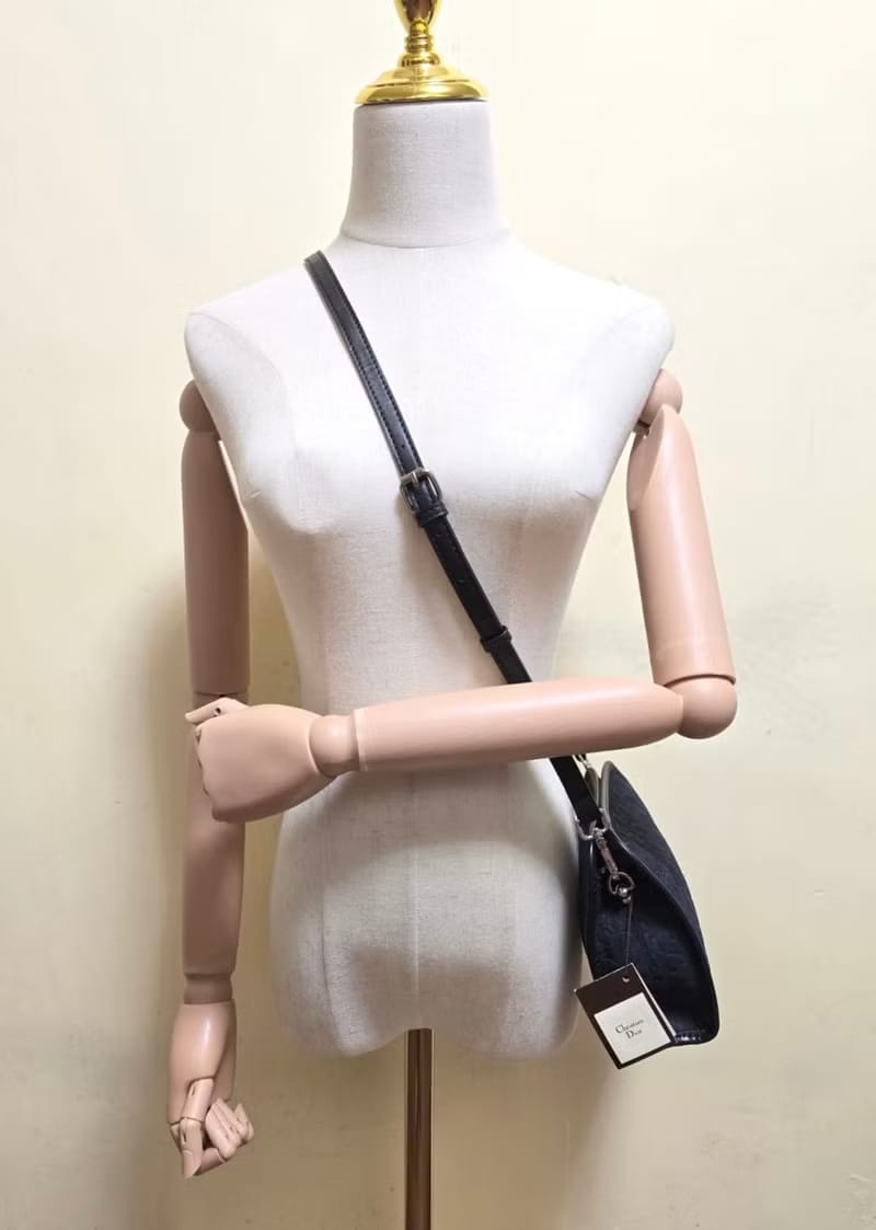 Dior dark blue old flower crossbody bag/shoulder bag/side bag