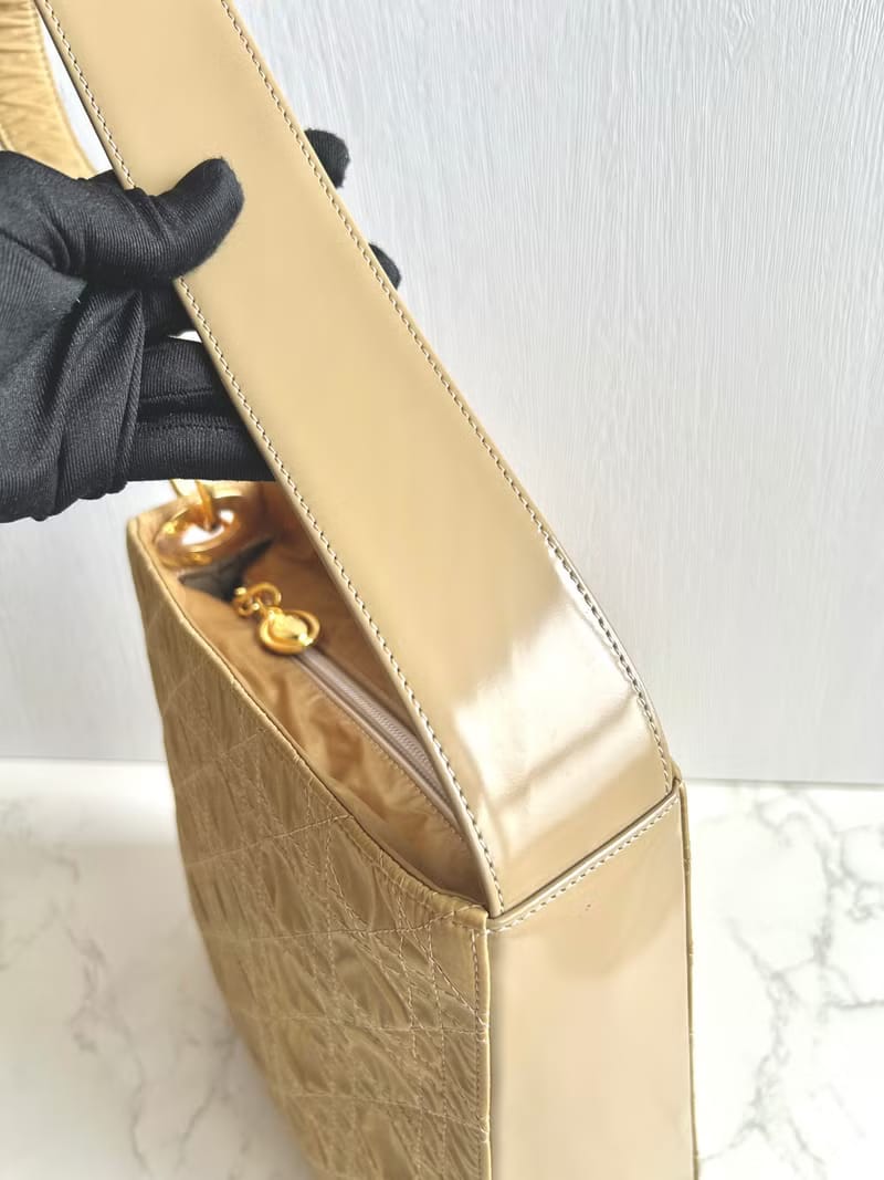 Dior Beige Lady Dior Crush Canvas and Leather Tote Bag/Shoulder Bag