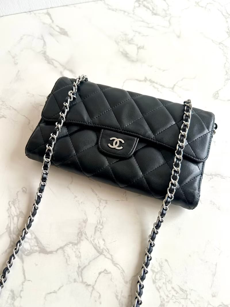 Chanel黑色WOC皮革包/側背包/斜背包/長夾