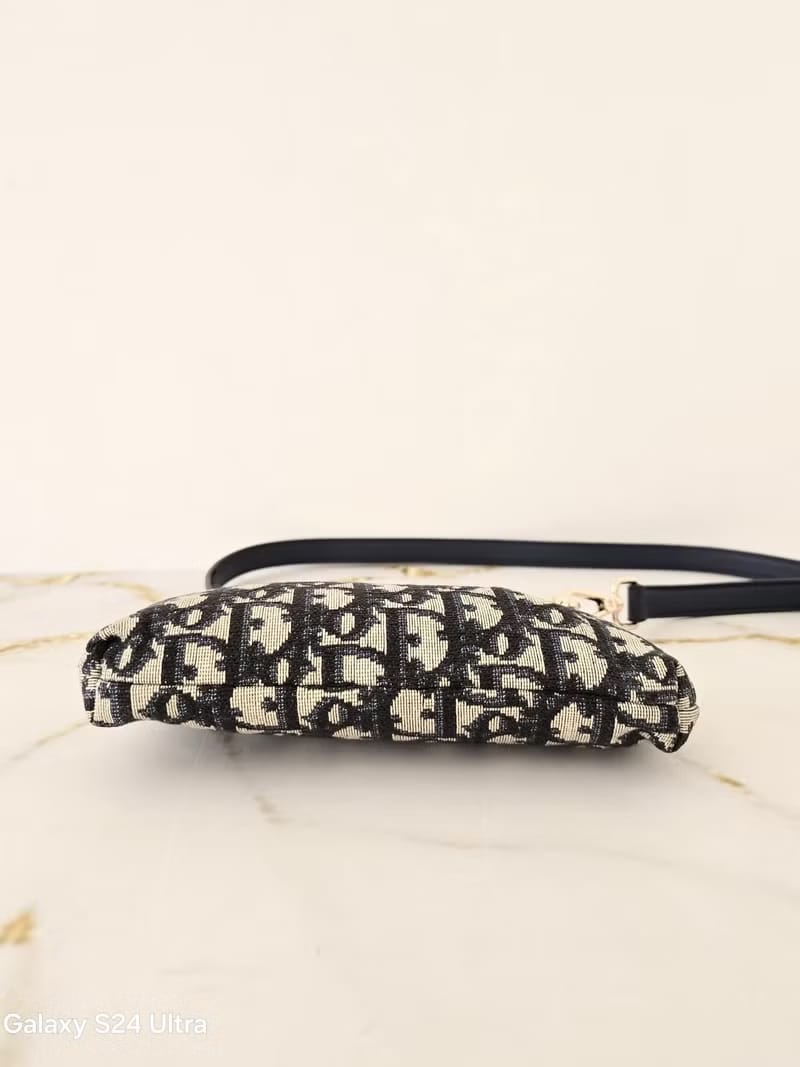 Dior Dark Blue Monogram Kisslock Bag/Shoulder Bag/Crossbody Bag