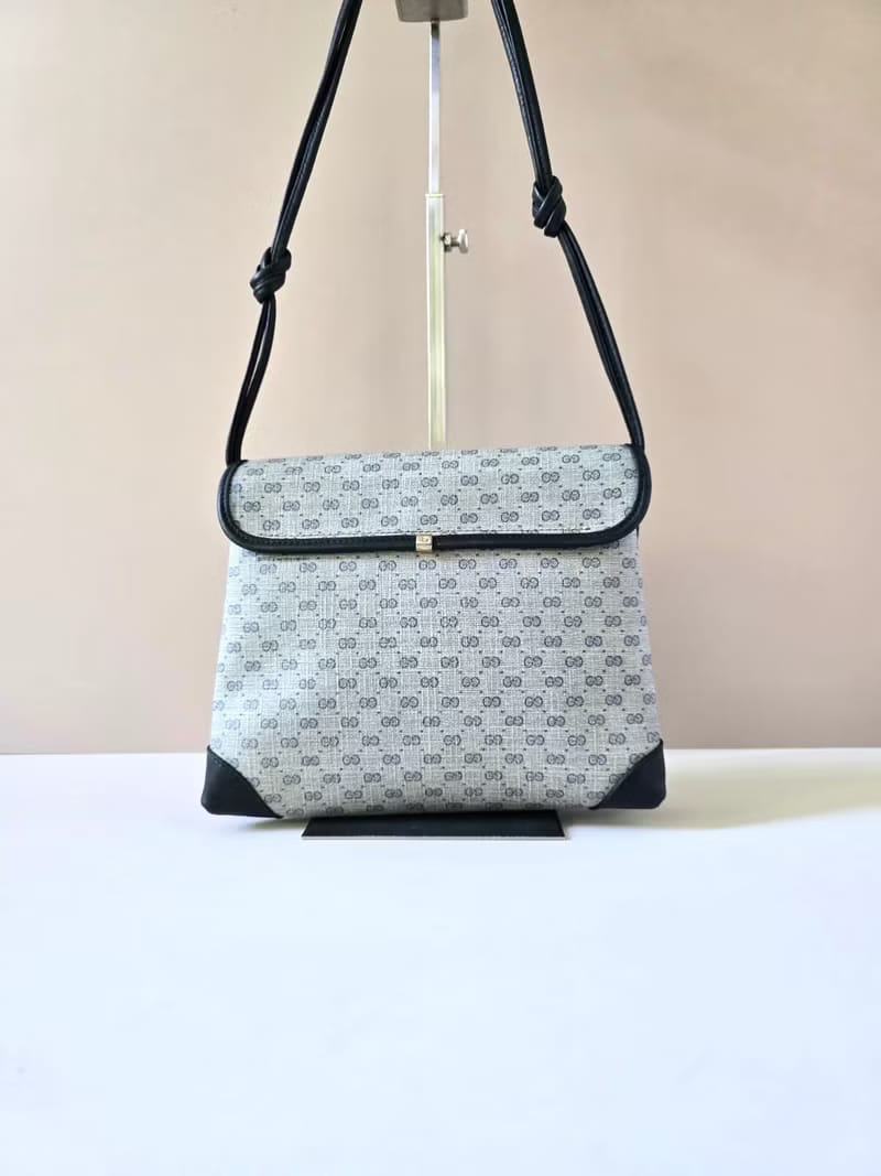 Gucci blue and black old flower side backpack/oblique backpack/shoulder bag