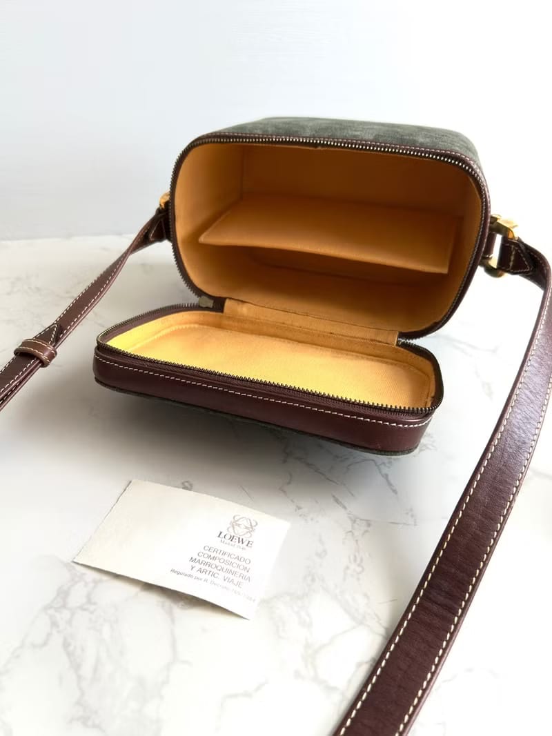 Loewe中古二手拼色盒子側背包/斜背包