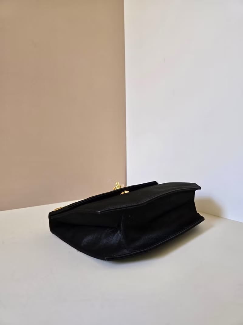 Celine Pressed Planet Black Gold Kelly Bag/Handbag