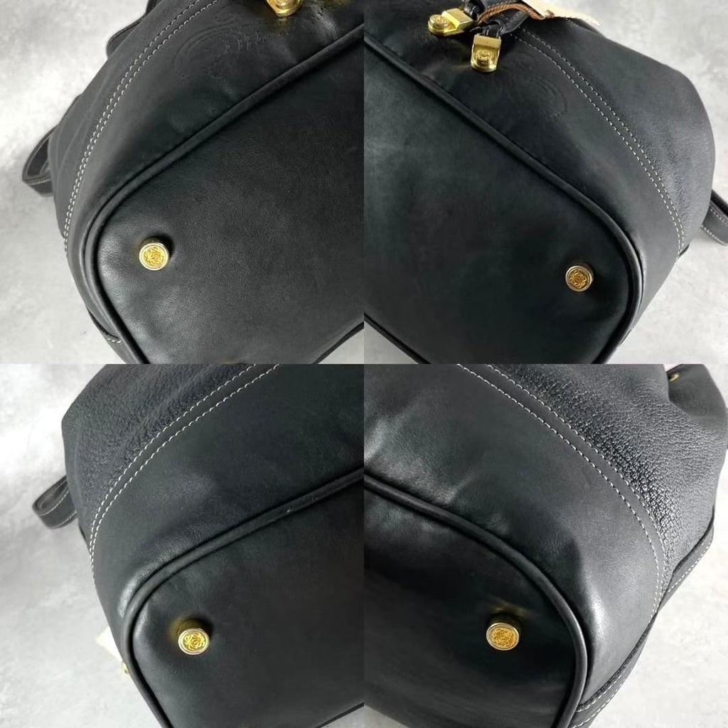 Loewe 黑金雕刻水桶包/單肩包/斜背包/側背包