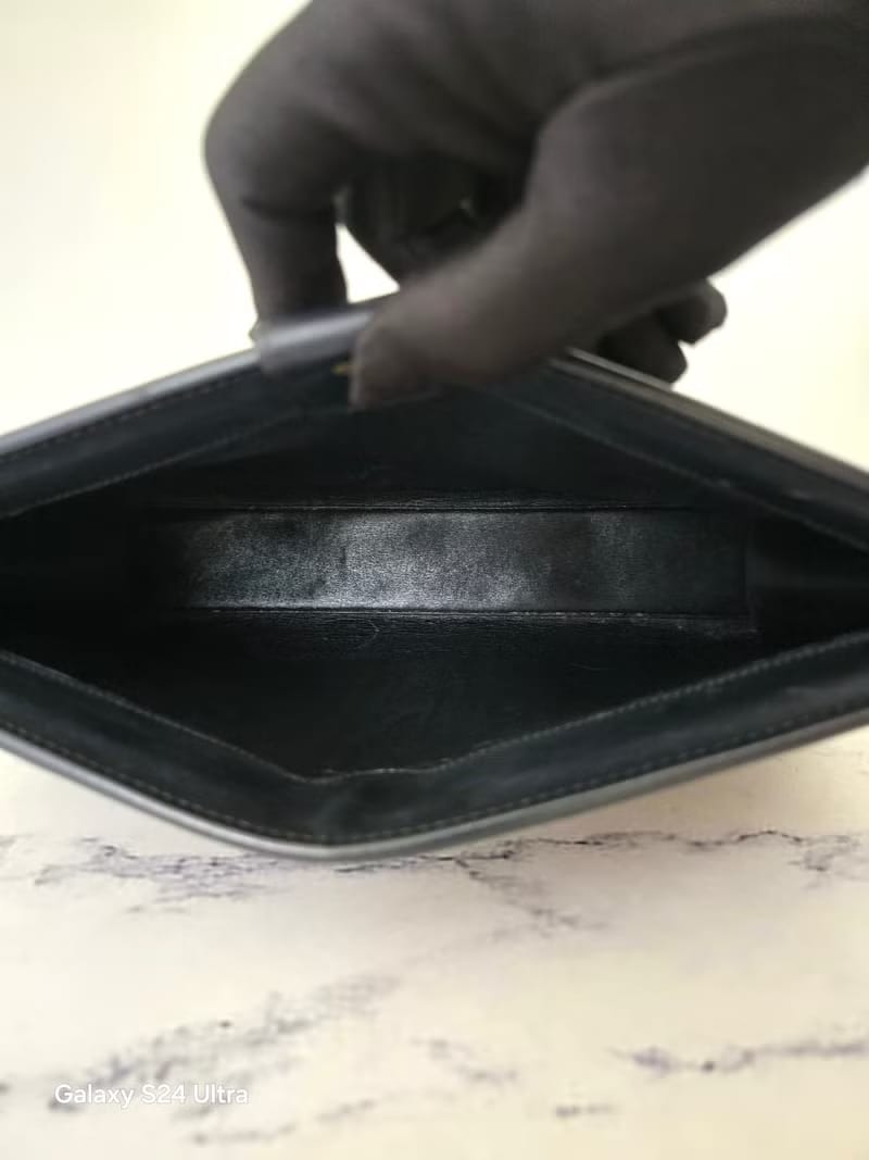 Dior藍黑色老花金鎖包/單肩包/側背包/斜背包