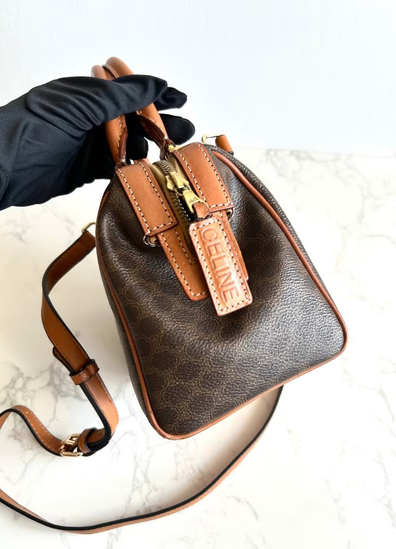 Celine迷你老花波士頓小包/斜背包/側背包/單肩包