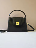【LA LUNE】Rare second-hand Celine black flap Kelly leather messenger bag/side bag/handbag