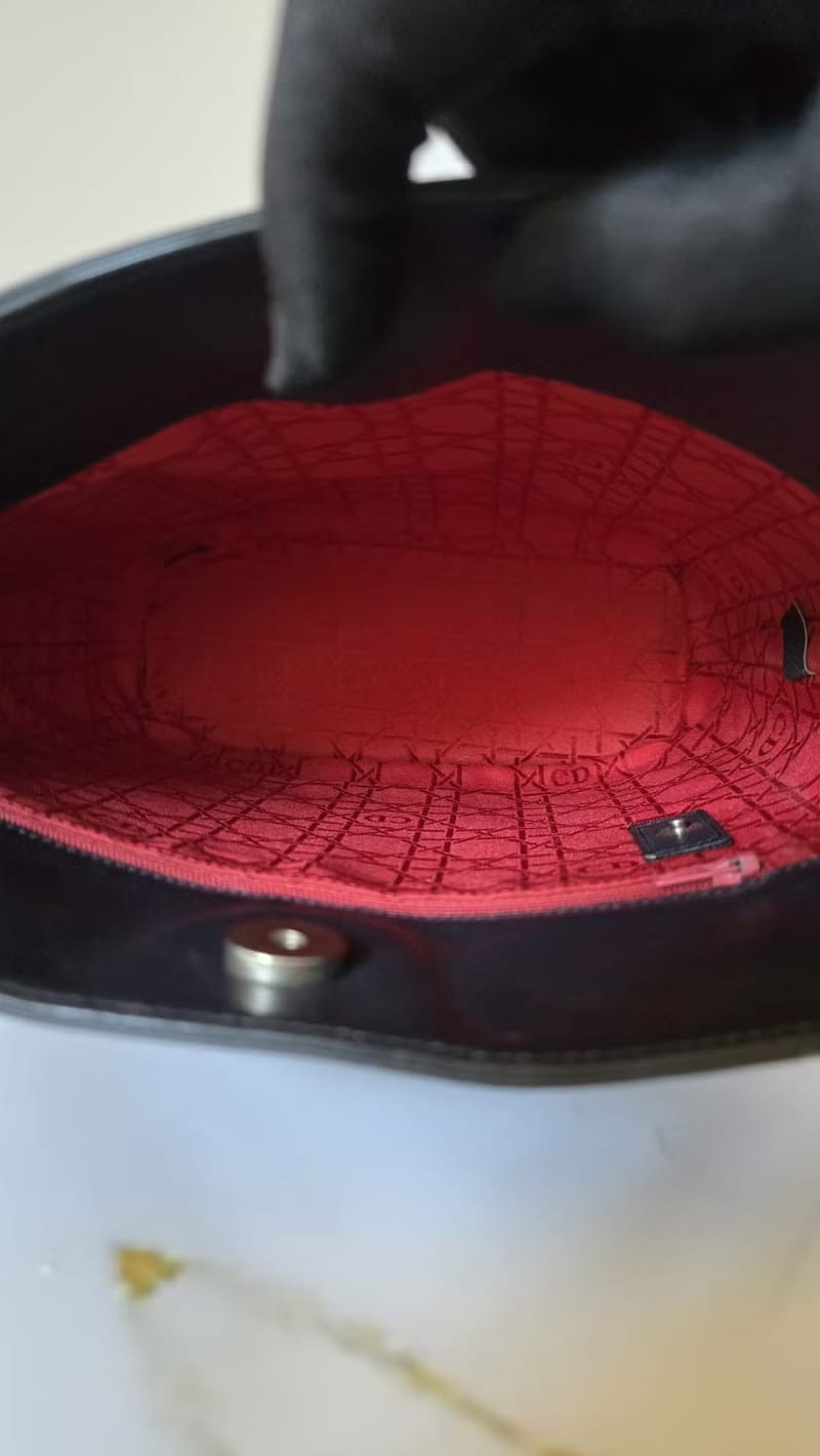 Dior黑藍色極簡托特包/單肩包/側背包/水桶包