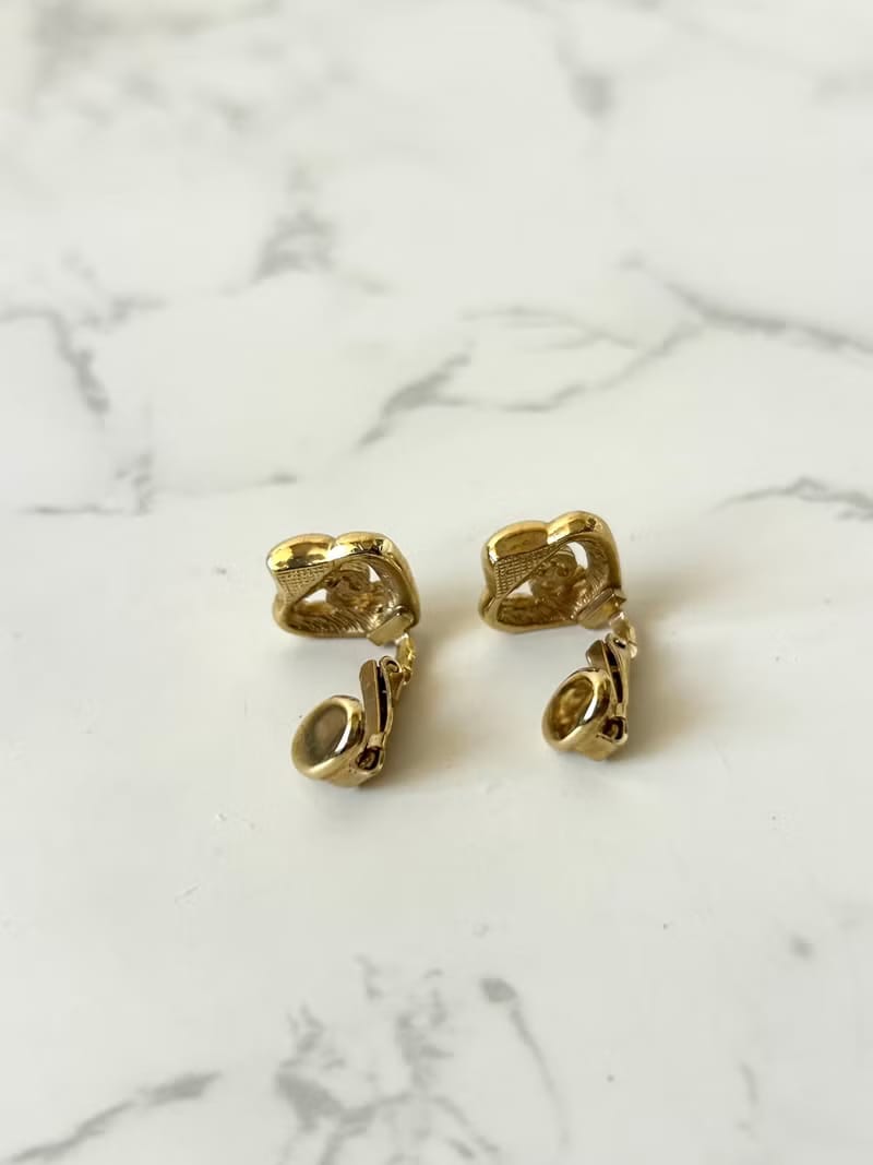 With original box - Dior spiral heart-shaped jewelry gift set (necklace + earrings/ear clips)