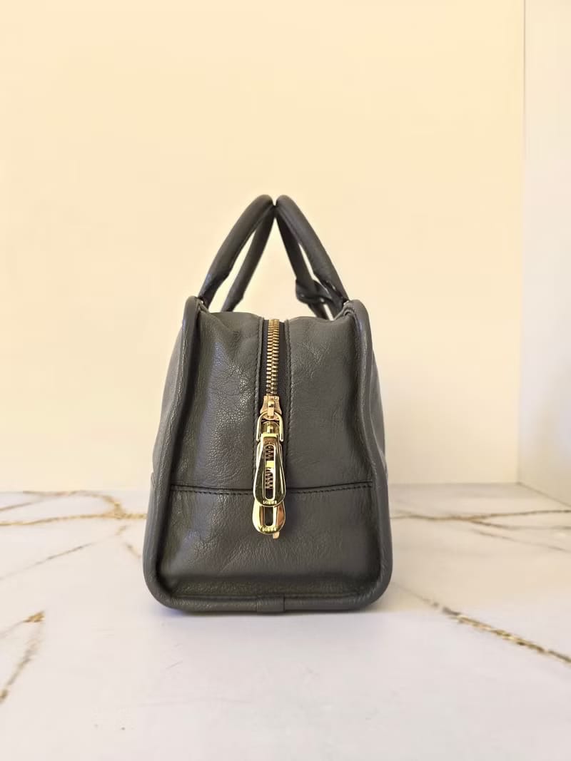 稀有 Loewe Amazona 28 中古灰藍色波士頓包 手提包