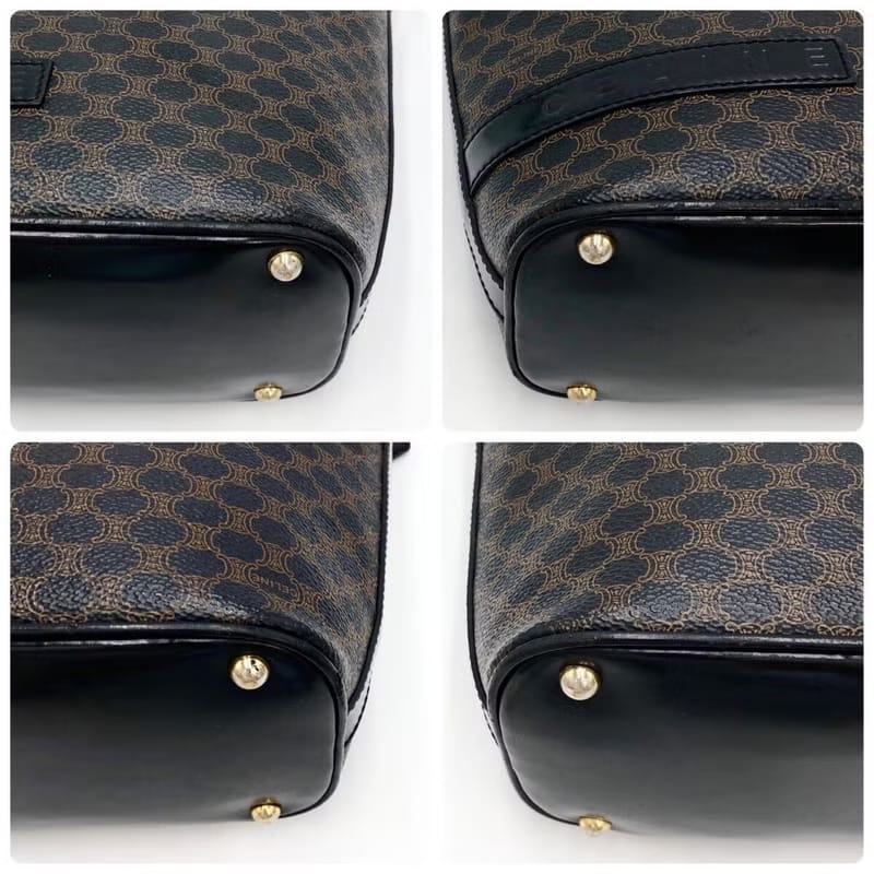 Celine黑色老花飯盒包/側背包/單肩包