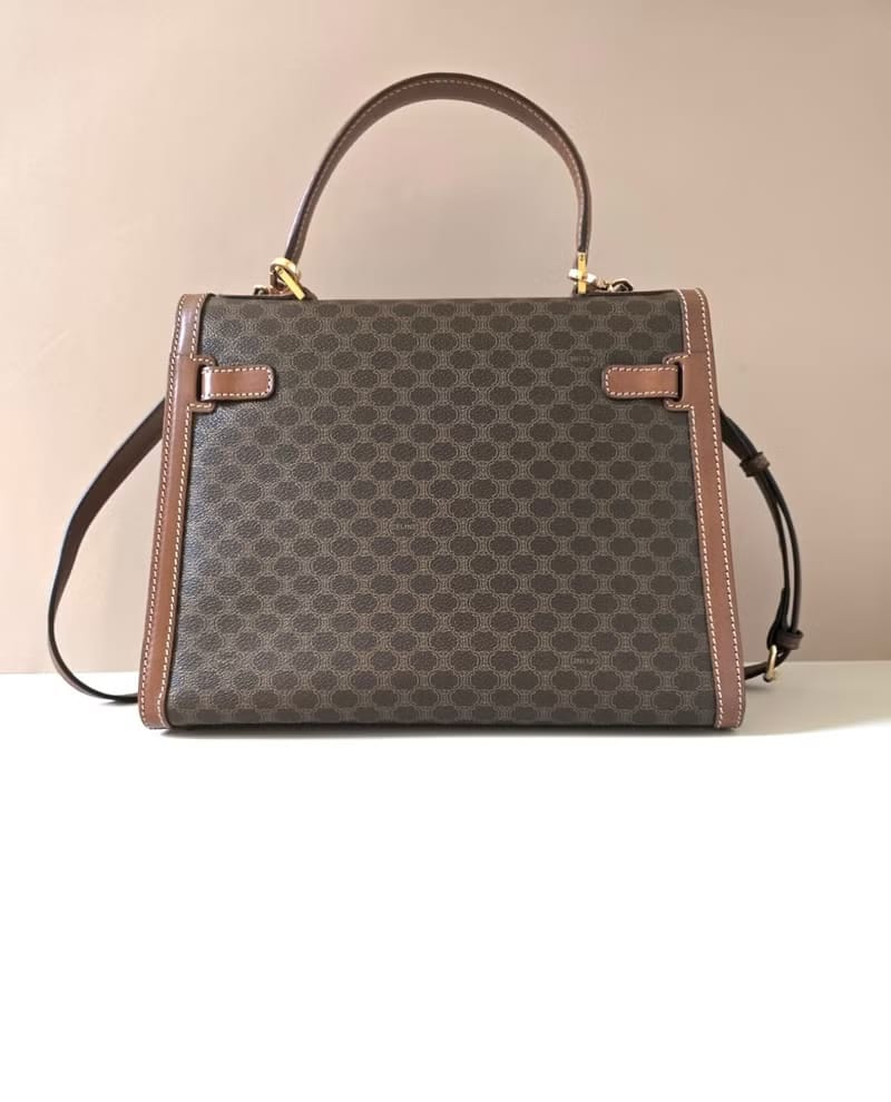 Celine old flower gold buckle Kelly bag/shoulder bag side bag/crossbody bag