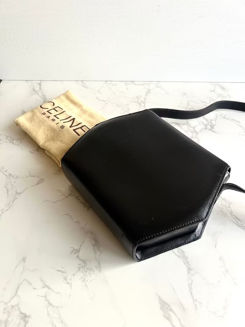 Celine Black Gold Planet Geometric Box Bag/Crossbody Bag/Shoulder Bag/Side Bag