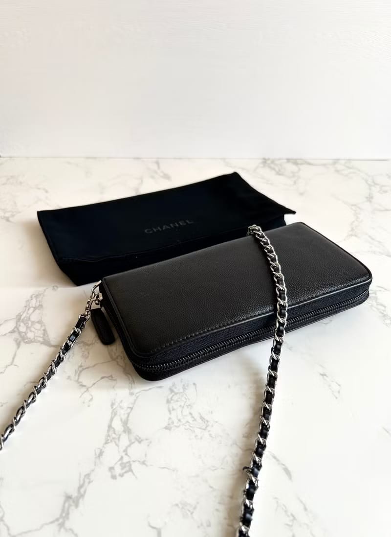 Chanel Black WOC Leather Side Bag/Messenger Bag