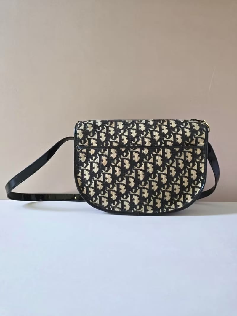 Dior Black Oblique Saddle Bag/Shoulder Bag/Crossbody Bag