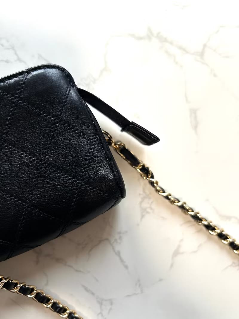 Chanel Black and Gold Lambskin Crossbody Bag / Shoulder Bag