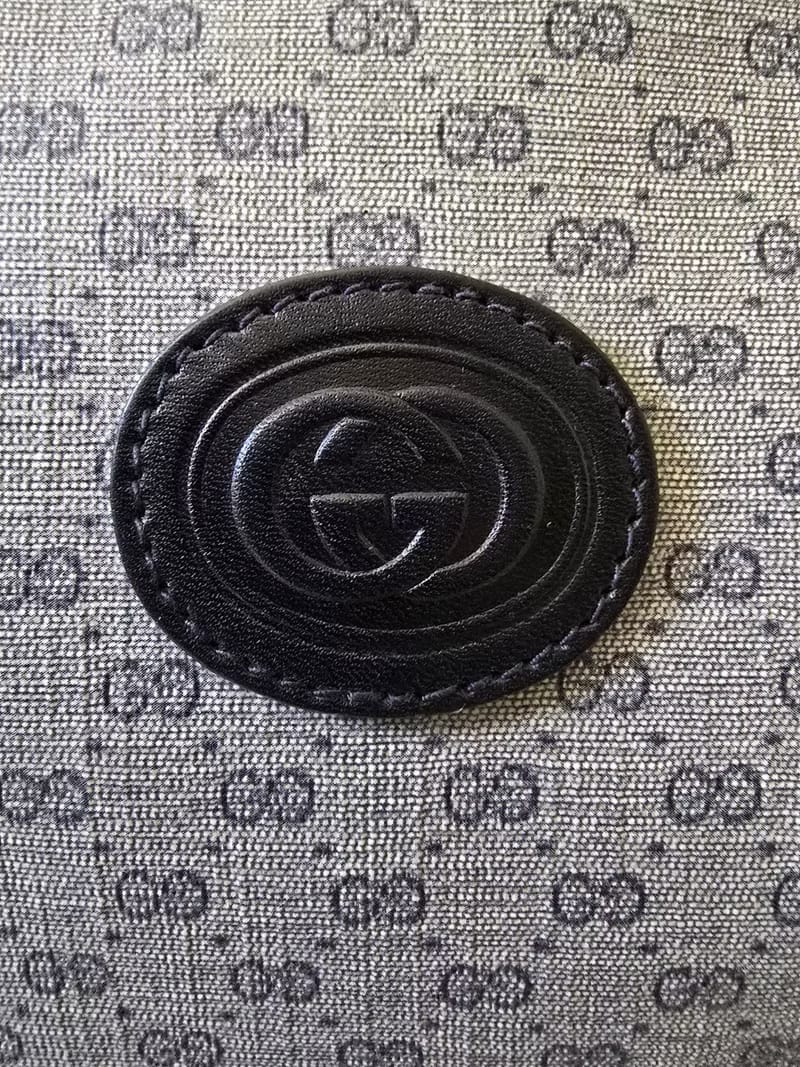 中古二手Gucci復古藍色老花波士頓斜背包/單肩包/側背包