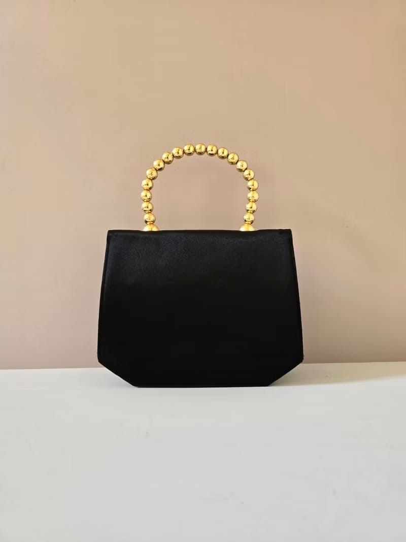 Celine Pressed Planet Black Gold Kelly Bag/Handbag
