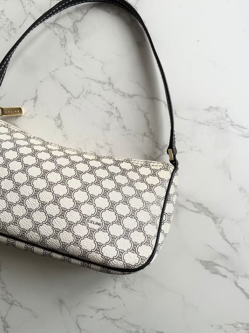 稀有品 Celine黑白色老花Hobo流浪包/腋下包/側背包