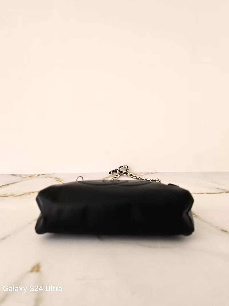 Chanel Black Calfskin Crossbody/Shoulder Bag with Gold Hardware