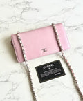 Chanel Pink Caviar Leather WOC Long Wallet/Shoulder Bag/Crossbody Bag
