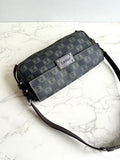 Loewe Gray-Blue Anagram Patchwork Shoulder Bag