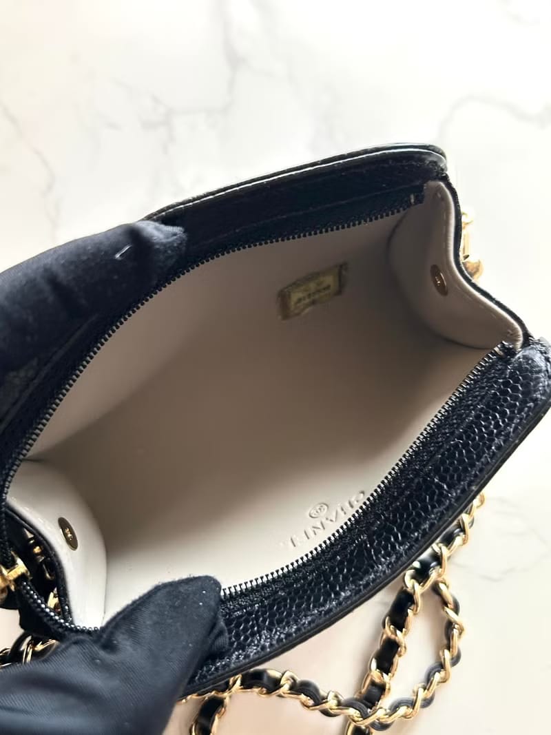 Chanel Black Caviar Leather Crossbody/Shoulder Bag