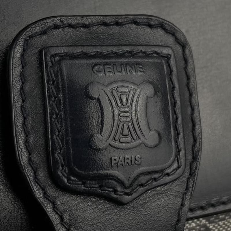 Celine黑灰色凱旋門豆腐包/單肩包/側背包/斜背包