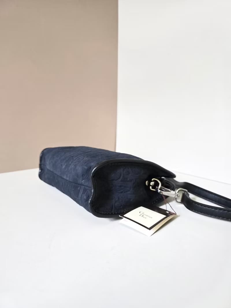 Dior dark blue old flower crossbody bag/shoulder bag/side bag