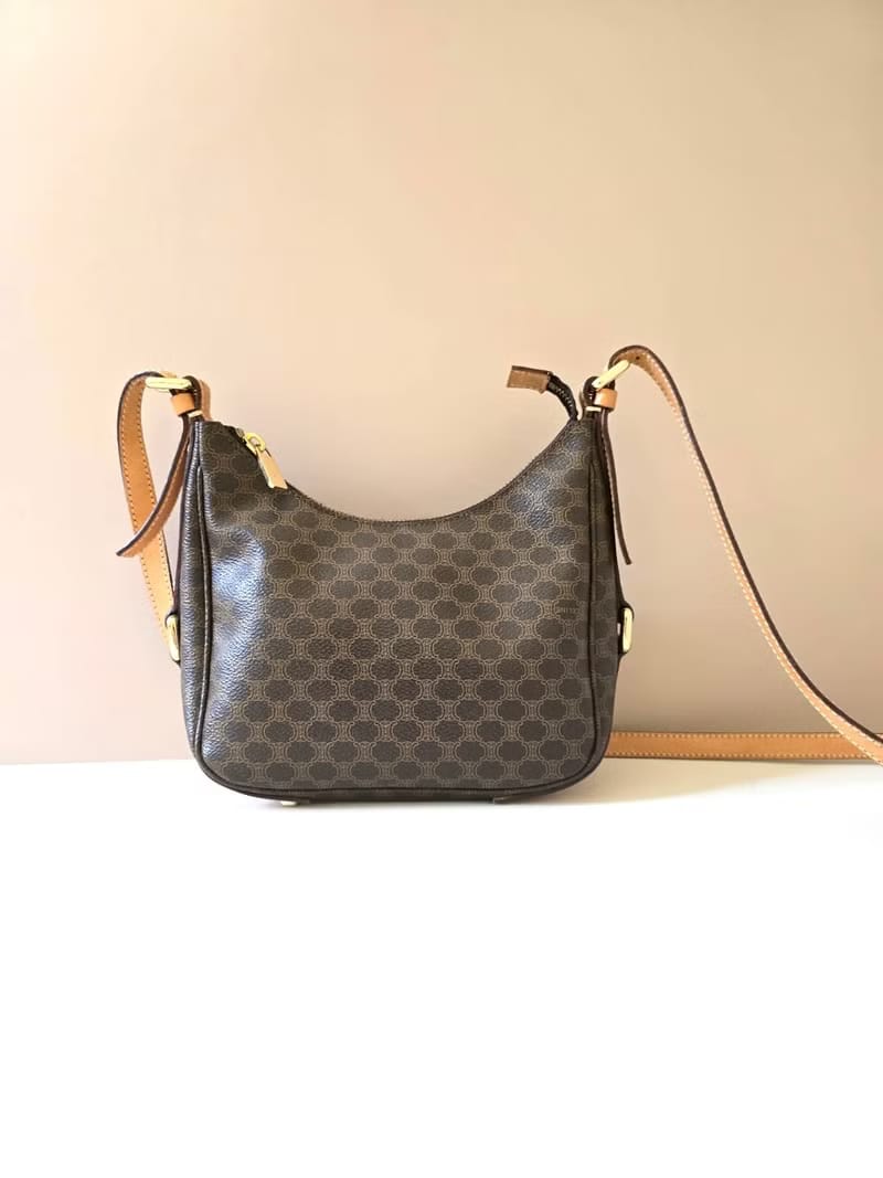 Used Celine Brown Monogram Hobo Bag/Shoulder Bag/Crossbody Bag