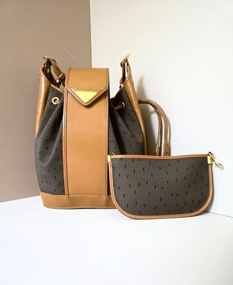 Yves Saint Laurent 編織拼皮革水桶包/側背包/單肩包