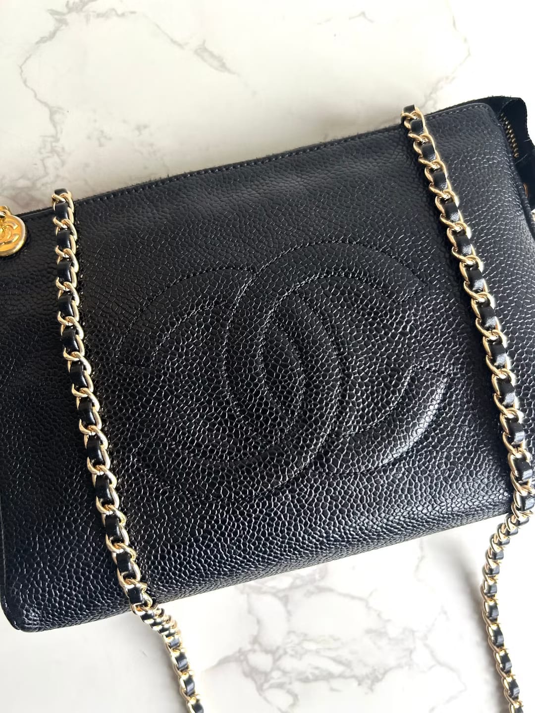 Chanel Black Caviar Leather Crossbody/Shoulder Bag