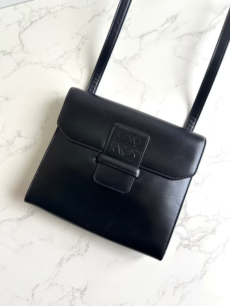Loewe Black Anagram Embossed Shoulder Bag / Crossbody Bag