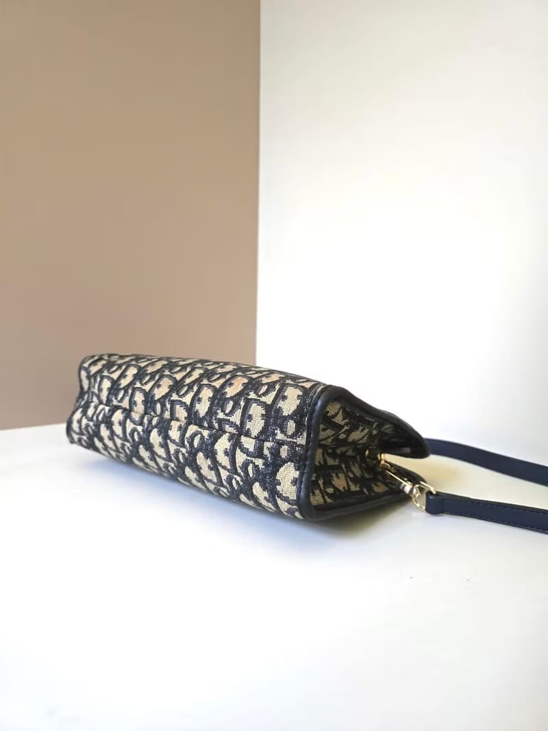 【LA LUNE】Second-hand Dior dark blue and black monogram shoulder bag/side bag