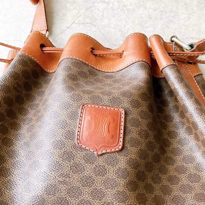 Celine Classic Monogram Vintage Bucket Bag / Shoulder Bag / Crossbody Bag