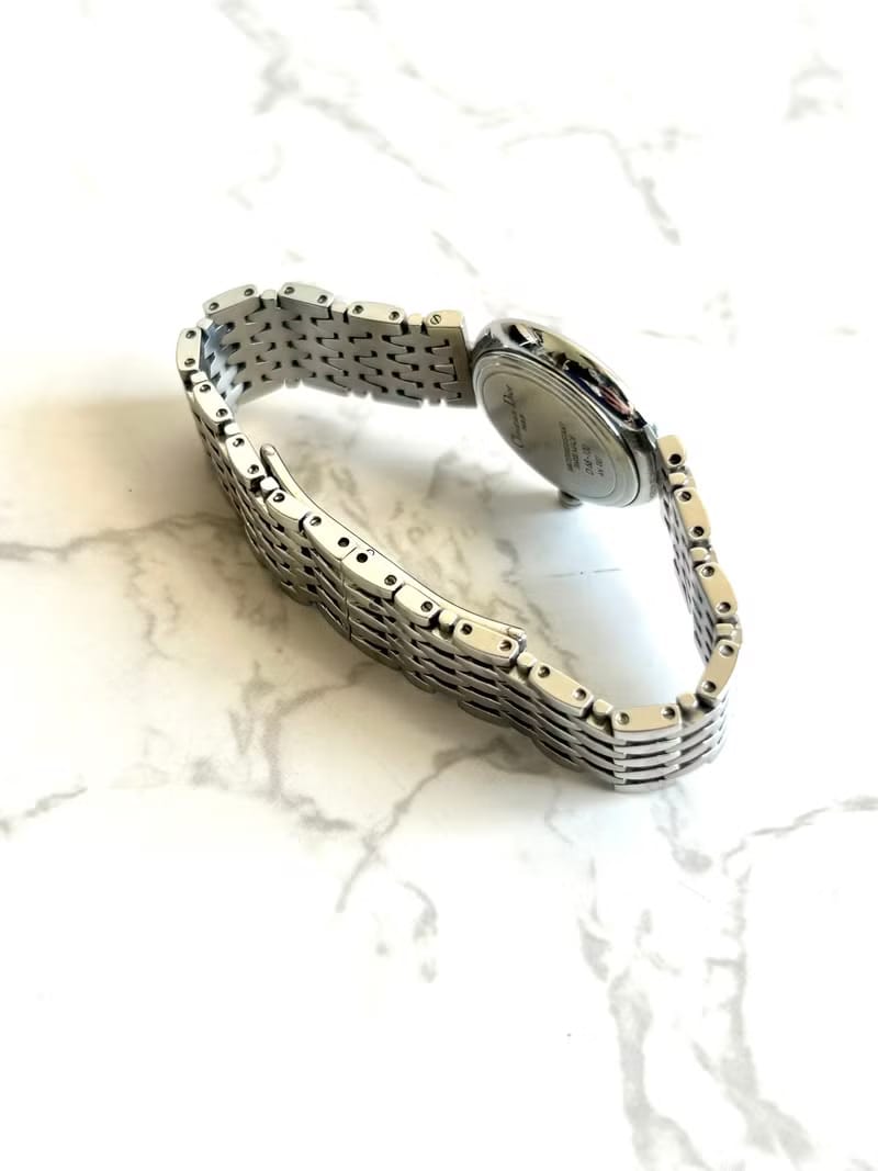 Dior灰銀色蜂巢圓盤手錶/古董錶