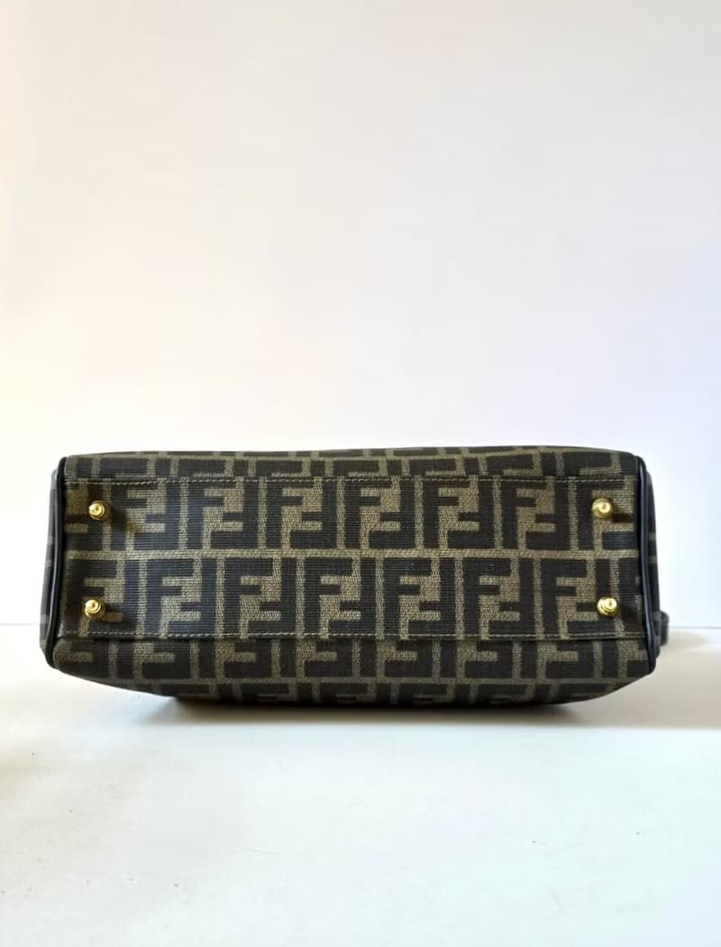 Fendi 黑咖啡色Zucca Two-way Kelly/單肩包/側背包/斜背包