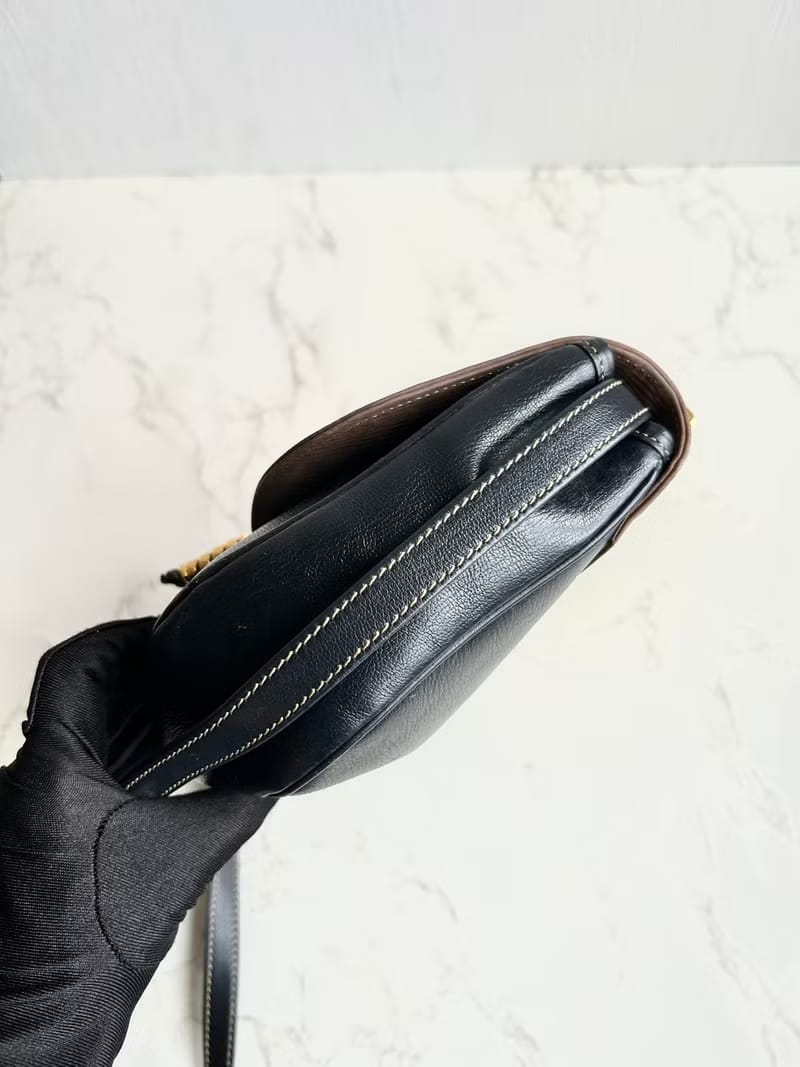 Loewe拼色蛇骨凱莉包/側背包/斜背包/單肩包