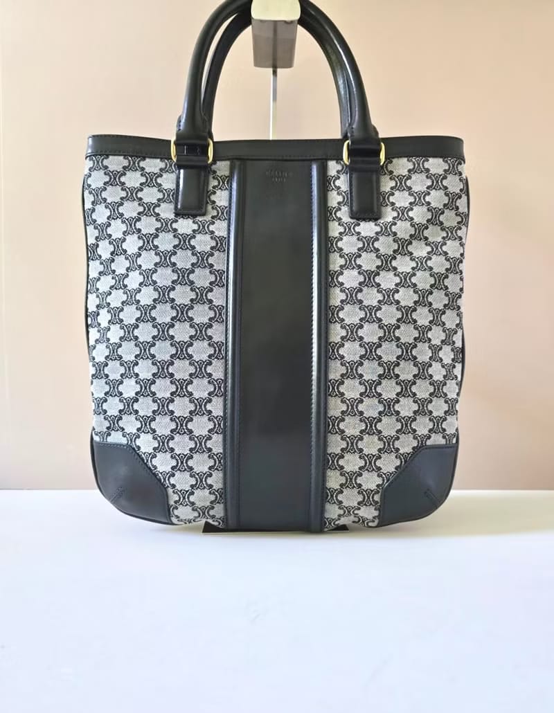 Celine black grey monogram tote bag/crossbody bag/shoulder bag/side bag