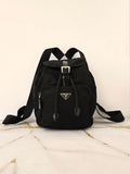 Prada black silver label nylon backpack/backpack/rucksack