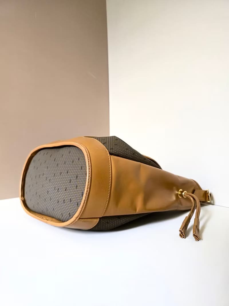 Yves Saint Laurent 編織拼皮革水桶包/側背包/單肩包