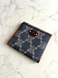 Rare Celine Triomphe Denim Blue Bicolor Short Wallet