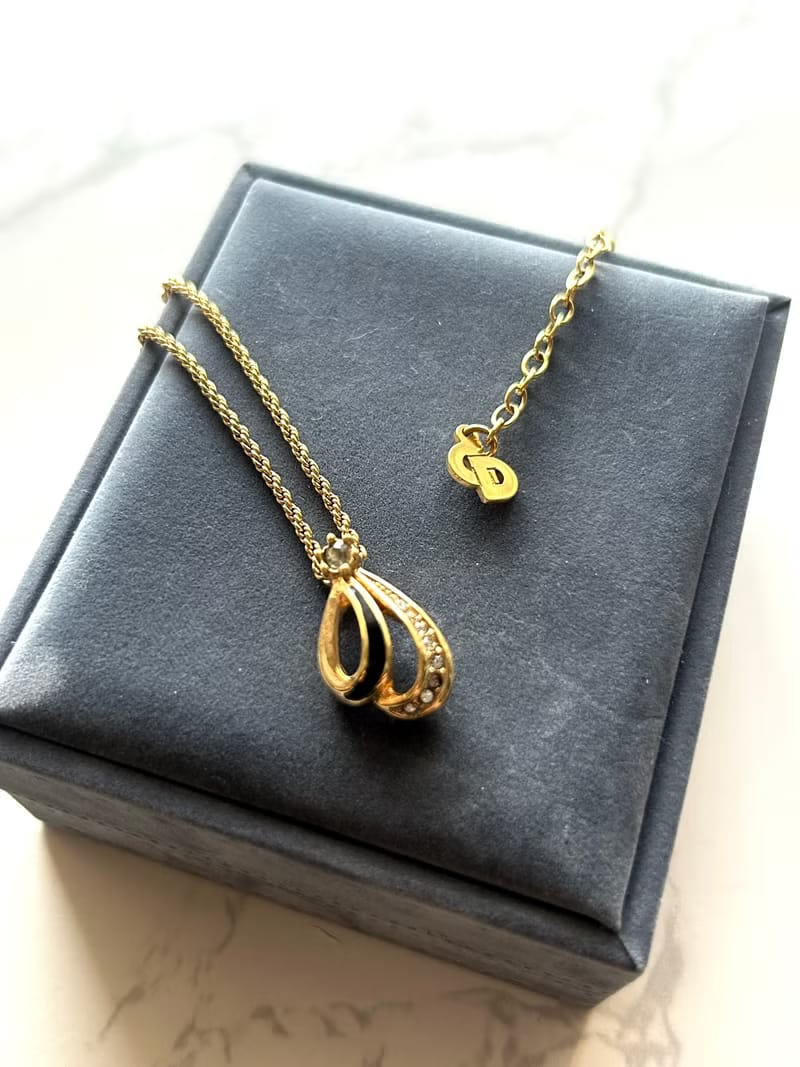 Dior 金色水鑽拼色復古頸鏈/項鏈/首飾飾品· 新春禮品