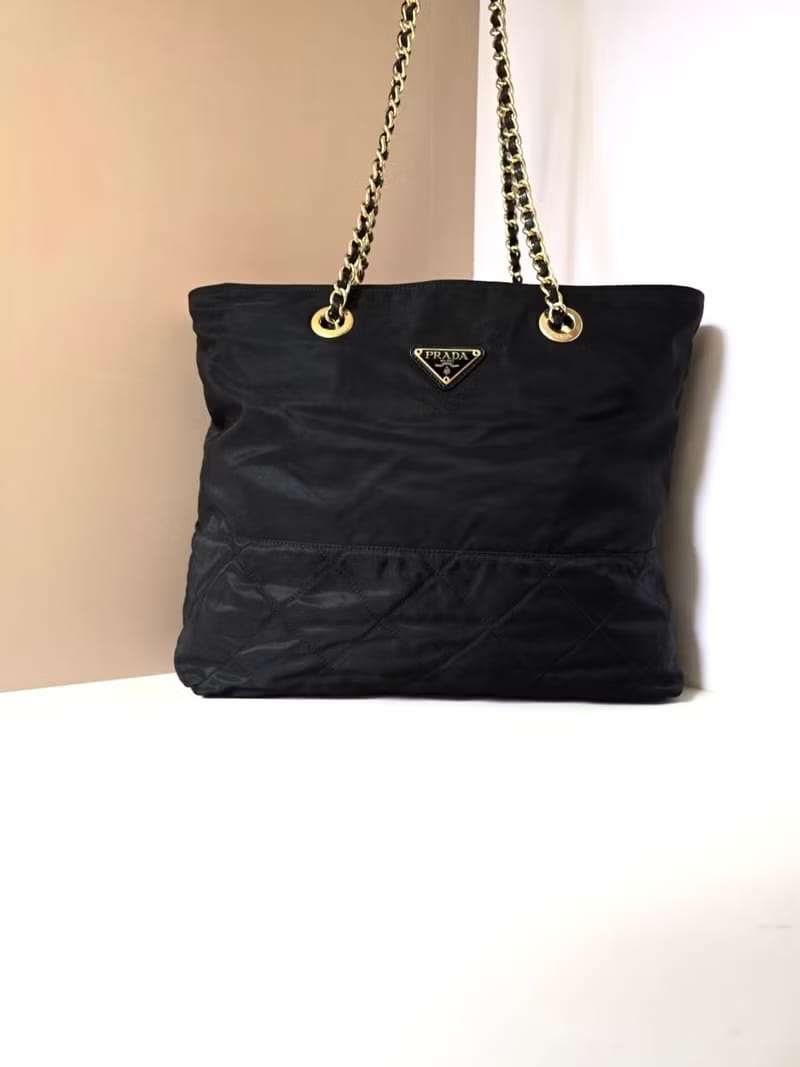 Prada黑色降落傘側背包/單肩包/托特包