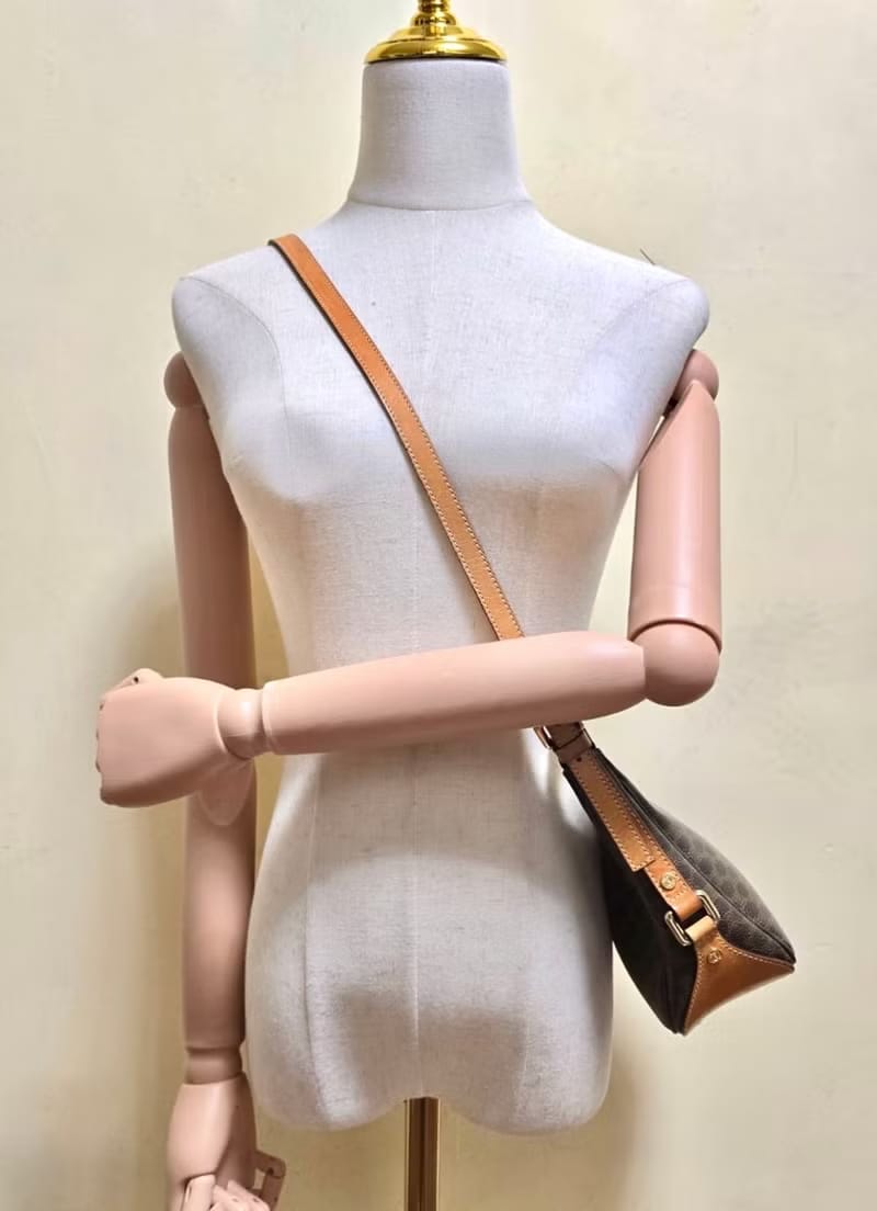 Used Celine Brown Monogram Hobo Bag/Shoulder Bag/Crossbody Bag